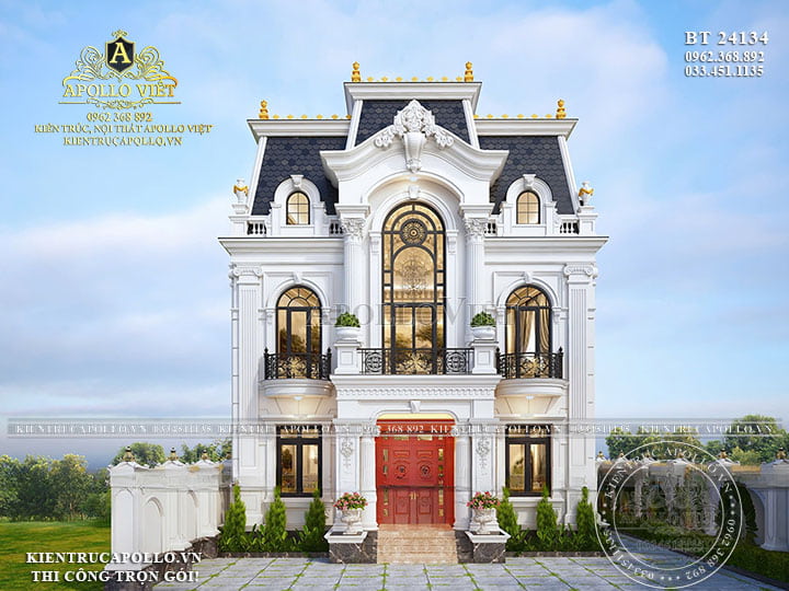 Tinh hoa kiến trúc hội tụ trong mẫu biệt thự tân cổ điển tại Bắc Ninh BT24132