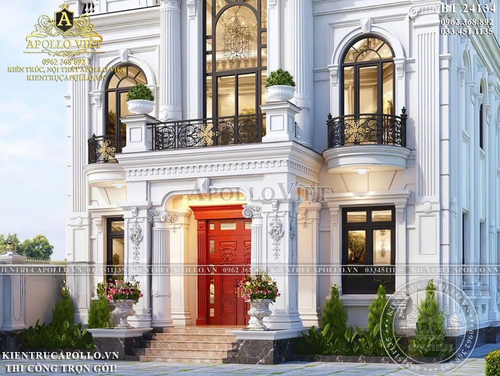 Tinh hoa kiến trúc hội tụ trong mẫu biệt thự tân cổ điển tại Bắc Ninh BT24132