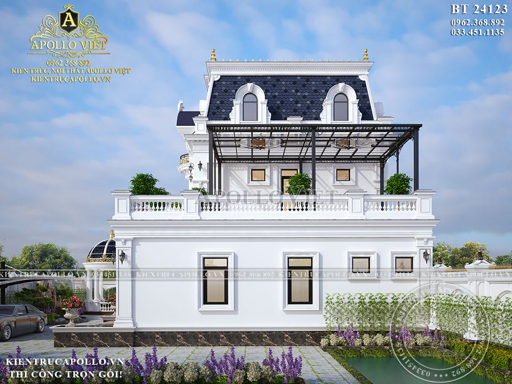 Thiết Kế & Thi Công Trọn Gói Biệt Thự Tân Cổ Điển 2 Tầng 1 Tum Chuyên Nghiệp Tại Hà Nam BT24123