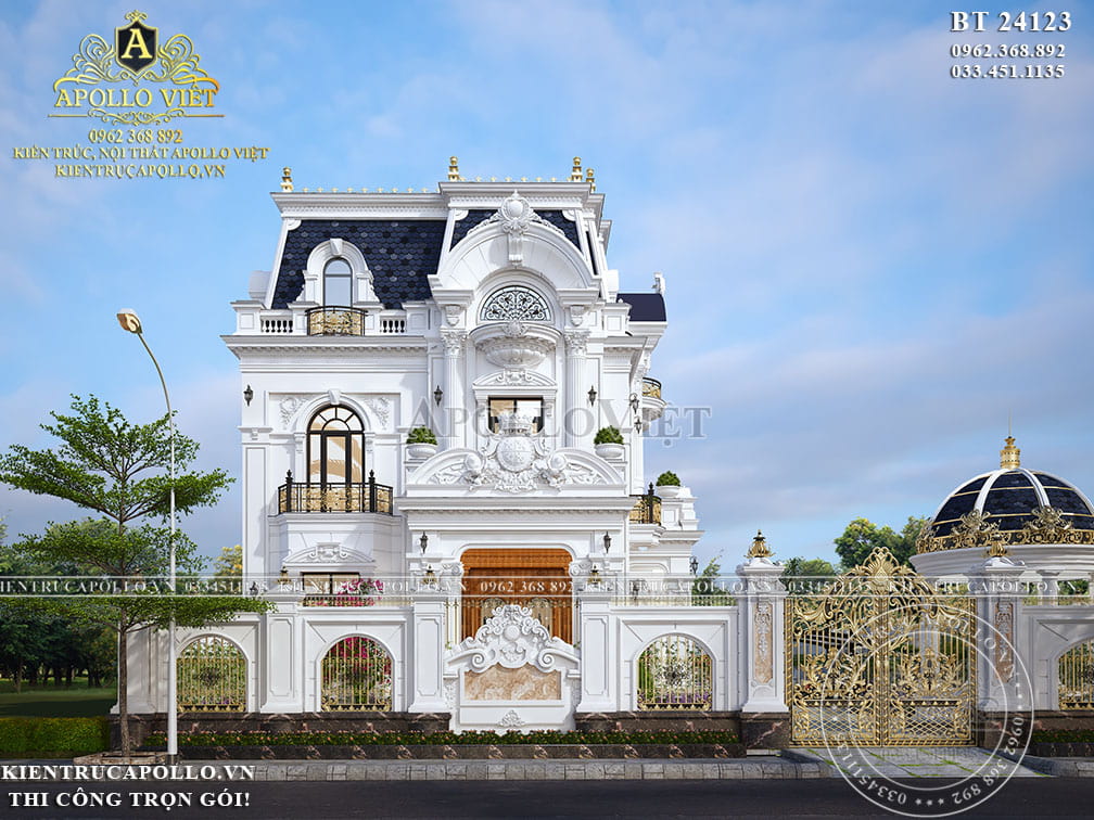 Thiết Kế & Thi Công Trọn Gói Biệt Thự Tân Cổ Điển 2 Tầng 1 Tum Chuyên Nghiệp Tại Hà Nam BT24123