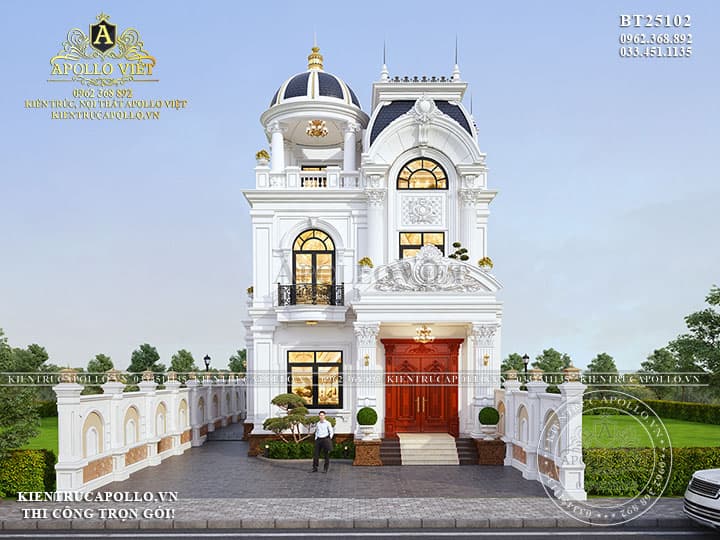 Chiêm Ngưỡng Mẫu Biệt Thự 2 Tầng 1 Tum Tân Cổ Điển Đẹp Tại Hải Phòng BT25102