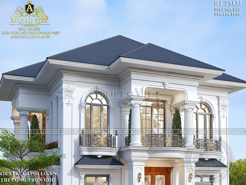 Biệt thự 2 tầng mái Nhật sang trọng – Xu hướng thiết kế 2026 BT25132